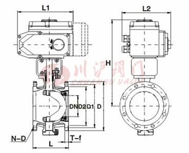 電動(dòng)V型開關(guān)球閥結(jié)構(gòu)圖