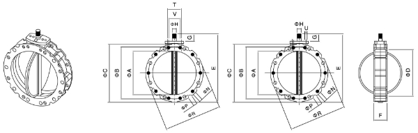 手動(dòng)粉體蝶閥結(jié)構(gòu)圖