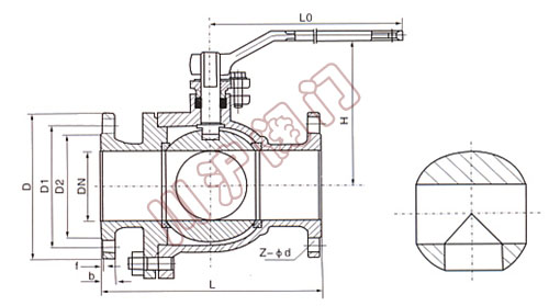 T型三通球閥 結(jié)構(gòu)圖