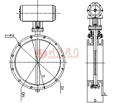 氣動通風(fēng)蝶閥結(jié)構(gòu)圖